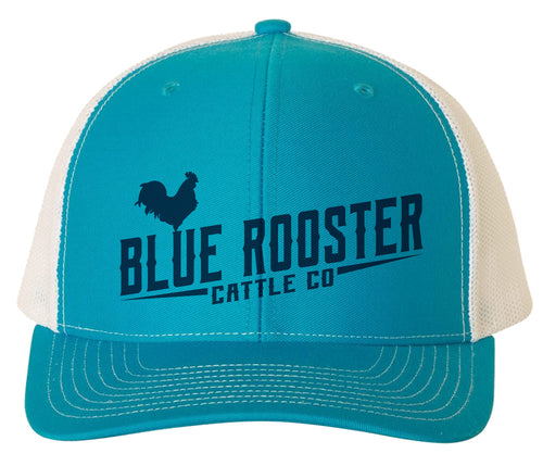Blue Rooster Cattle Co Teal & White mesh SnapBack Cap