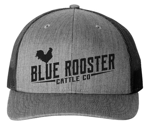 Blue Rooster Cattle Co Heather Grey & Black mesh SnapBack Cap
